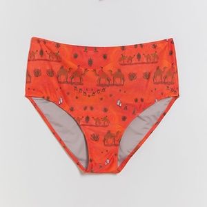 Camel Sands High Waisted Isabelle Boho Peasant Hipster Hippie Art Bikini Bottoms